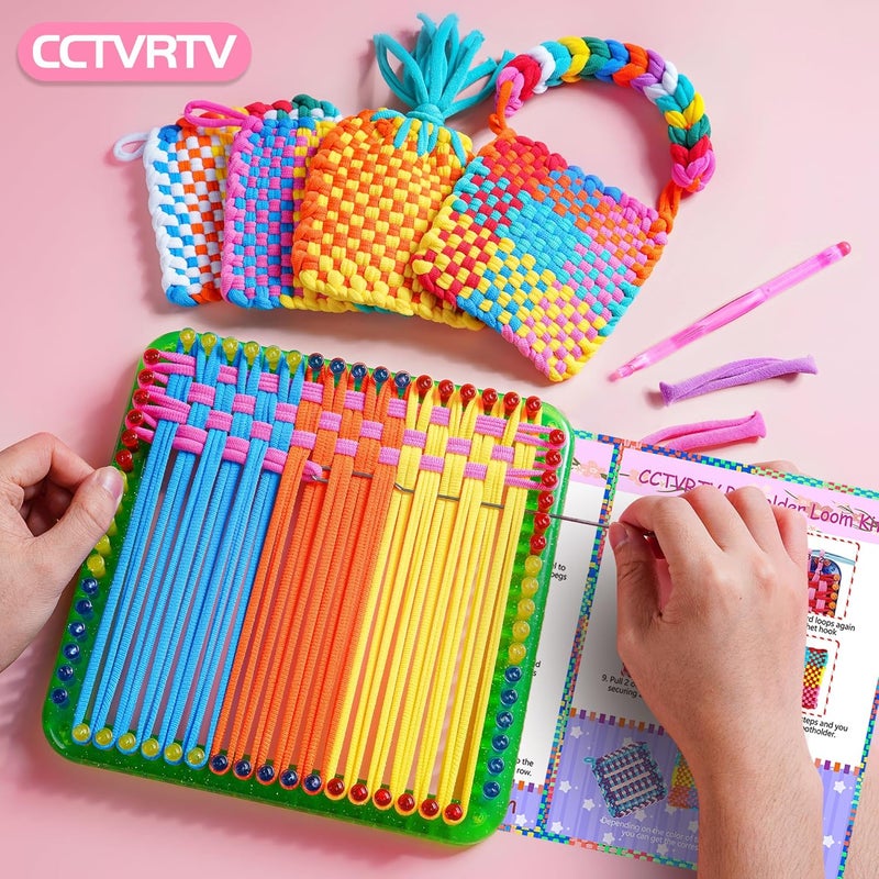 CCTVRTV Weaving Loom Kit Toys for Kids and Adults, Potholder Loops DIY Arts and Crafts for Boys and Girls Ages 5 6 7 8-12 13, Easy Potholder Loom Knitting Kits Gifts for Beginners, 252 Craft Loops - Image 3